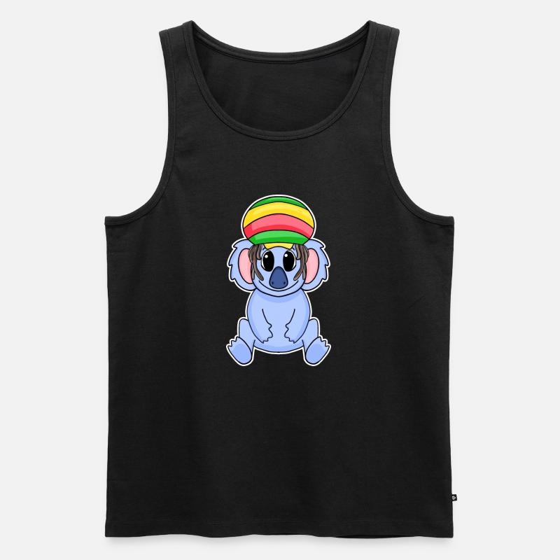 Rasta Koala - Männer Premium Bio Tank Top - Schwarz