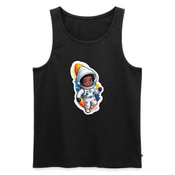 Niedlicher Astronauten-Charakter für Kinder - Männer Premium Bio Tank Top - Schwarz - Vorne - AI Model Male 178 light (178cm)