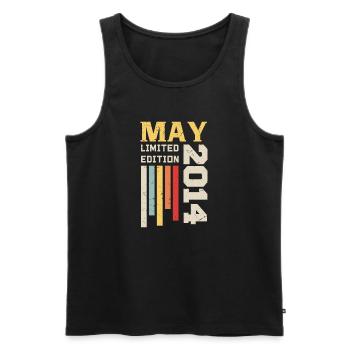 Mai 2014 - Geburtstagsgeschenk geboren im Mai 2014 Mai - Männer Premium Bio Tank Top - Schwarz - Vorne - Michal (187cm)