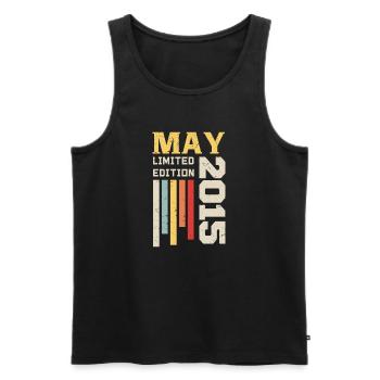Mai 2015 - Geburtstagsgeschenk geboren im Mai 2015 Mai - Männer Premium Bio Tank Top - Schwarz - Vorne - Michal (187cm)