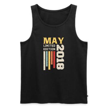 Mai 2018 - Cadeau anniversaire né en Mai 2018 Mai - Débardeur bio Premium Homme - noir - Devant - Michal (187cm)