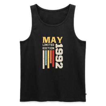 May 1992 - Birthday gift born in May 1992 May - Men's Premium Organic Tank Top - black - Front - AI Model Male 178 light (178cm)