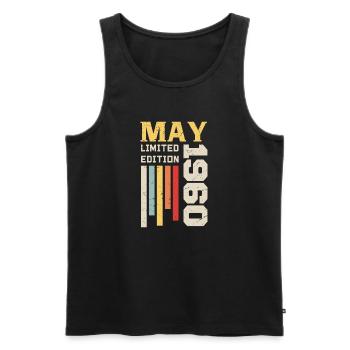 May 1960 - Birthday gift born in May 1960 May - Men's Premium Organic Tank Top - black - Front - Michal (187cm)