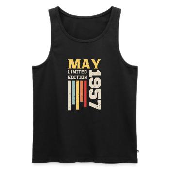 Mai 1957 - Geburtstagsgeschenk geboren im Mai 1957 Mai - Männer Premium Bio Tank Top - Schwarz - Vorne - Michal (187cm)