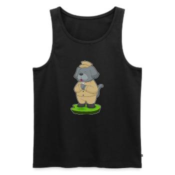 Hund Bräutigam Anzug Hochzeit - Männer Premium Bio Tank Top - Schwarz - Vorne - AI Model Male 178 light (178cm)