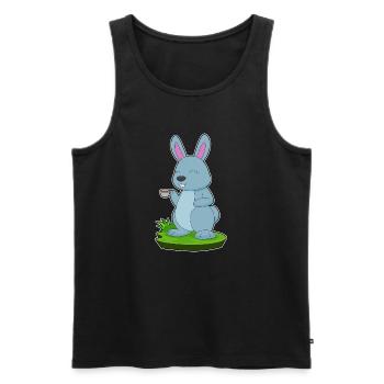 Tasse à café lapin - Débardeur bio Premium Homme - noir - Devant - Michal (187cm)