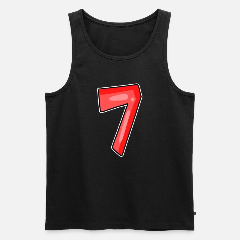 7 - Männer Premium Bio Tank Top - Schwarz