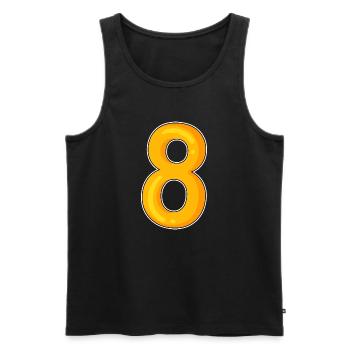Number 8 Number Yellow Motif - Men's Premium Organic Tank Top - black - Front - AI Model Male 178 light (178cm)
