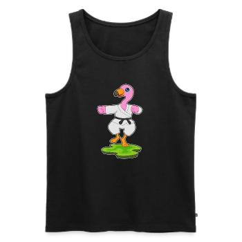 Flamingo Karate Kampfsport  - Männer Premium Bio Tank Top - Schwarz - Vorne - AI Model Male 178 light (178cm)