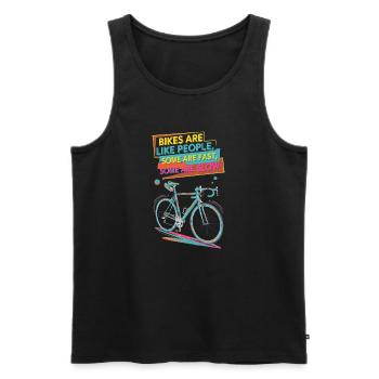 Design motivant de vélo coloré - Débardeur bio Premium Homme - noir - Devant - AI Model Male 178 light (178cm)