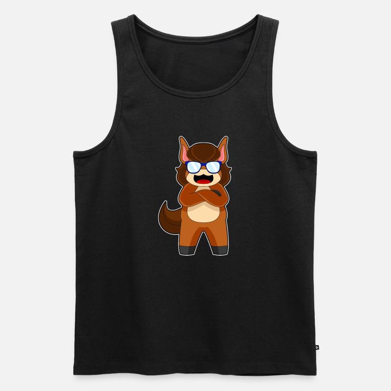 Pferd Sonnenbrille - Männer Premium Bio Tank Top - Schwarz