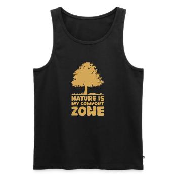Komfort Zone Natur Baum Wald Herbst Spruch lustig - Männer Premium Bio Tank Top - Schwarz - Vorne - AI Model Male 178 light (178cm)