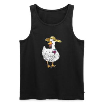 Duck red wine - Men's Premium Organic Tank Top - black - Front - Michal (187cm)