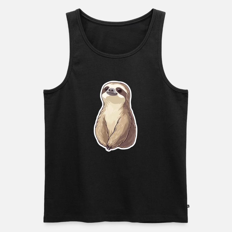 Faultier - Männer Premium Bio Tank Top - Schwarz