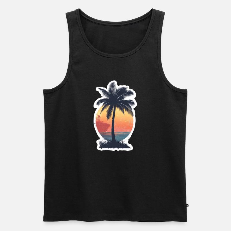 Palme - Männer Premium Bio Tank Top - Schwarz