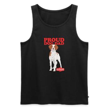 Brittany Dad Epagneul Breton Chien d’arrêt cadeau - Débardeur bio Premium Homme - noir - Devant - Michal (187cm)