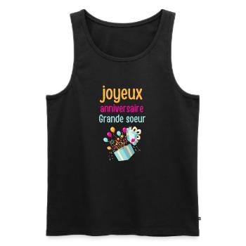 Alles Gute zum Geburtstag, große Schwester - Männer Premium Bio Tank Top - Schwarz - Vorne - Michal (187cm)