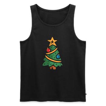 Arbre de Noël dessin animé illustration - Débardeur bio Premium Homme - noir - Devant - AI Model Male 178 light (178cm)