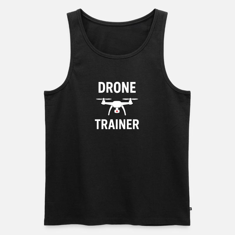Drohnen-Trainer-Emblem - Männer Premium Bio Tank Top - Schwarz