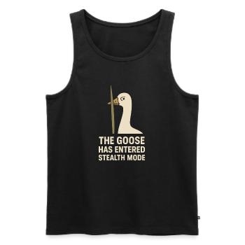 Funny Geese Meme Chaos Honk Certified Silly - Men's Premium Organic Tank Top - black - Front - AI Model Male 178 light (178cm)