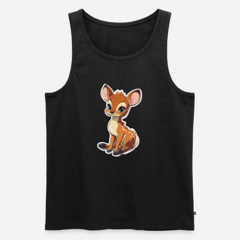 Reh - Männer Premium Bio Tank Top - Schwarz