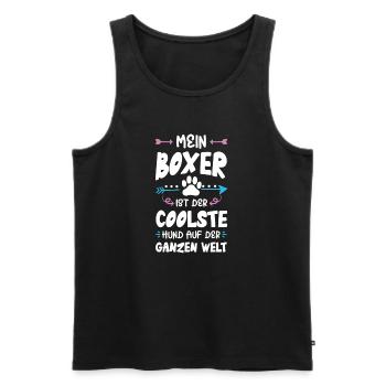 Boxer Dog Saying - Men's Premium Organic Tank Top - black - Front - AI Model Male 178 light (178cm)
