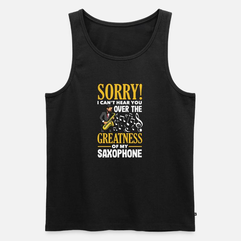 Saxofon - Männer Premium Bio Tank Top - Schwarz