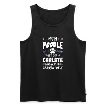 pudel hund spruch - Männer Premium Bio Tank Top - Schwarz - Vorne - AI Model Male 178 light (178cm)