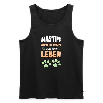 Motif de l’amour et de la vie du mastiff - Débardeur bio Premium Homme - noir - Devant - Michal (187cm)