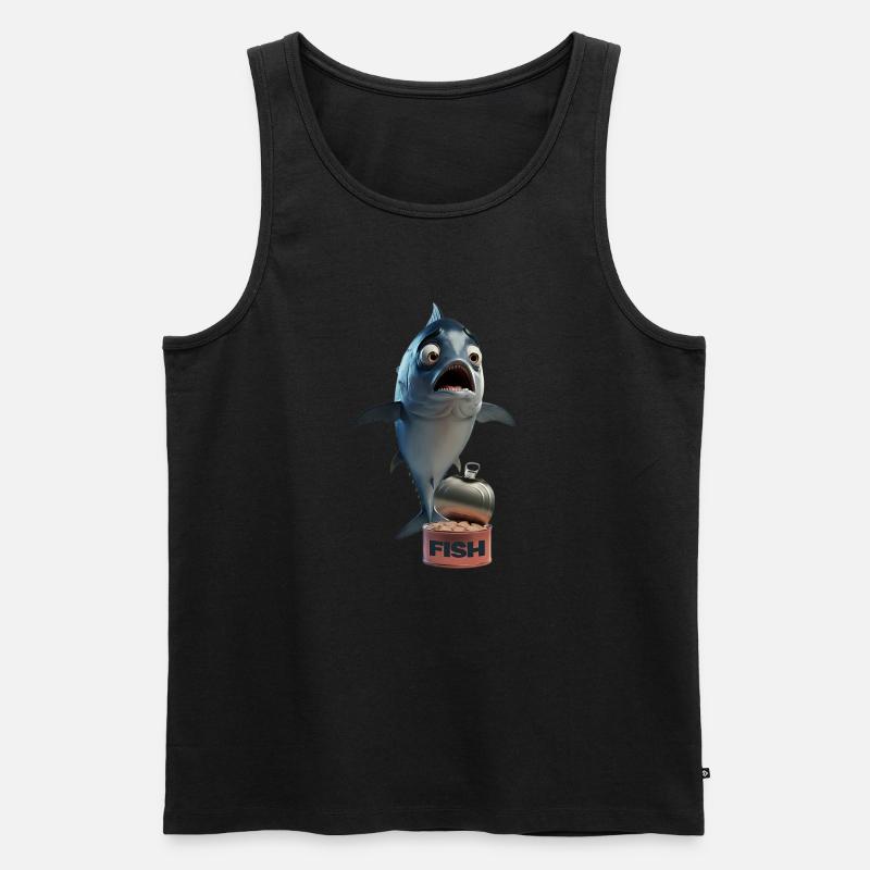 Upset Fish - Männer Premium Bio Tank Top - Schwarz