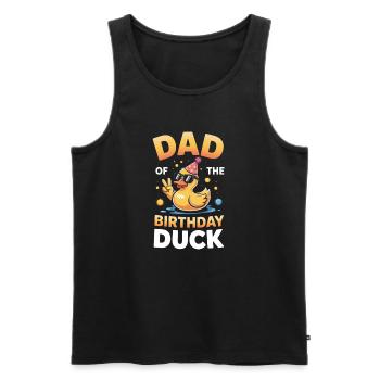 Dad Birthday Duck Party - Men's Premium Organic Tank Top - black - Front - AI Model Male 178 light (178cm)