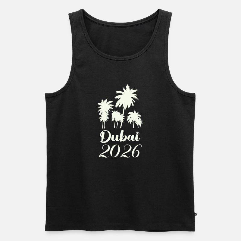 Dubai Palm Trees 2026 Script - Men's Premium Organic Tank Top - black