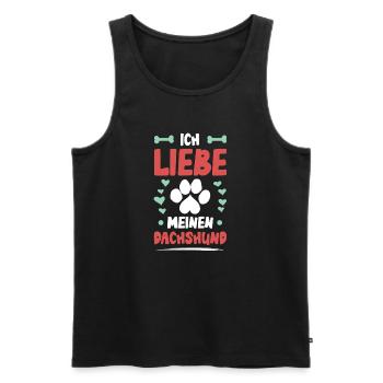 I love my dachshund - Men's Premium Organic Tank Top - black - Front - AI Model Male 178 light (178cm)