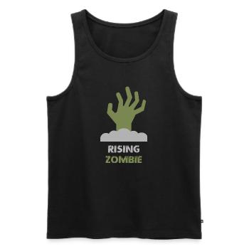 Zombie Hand T-Shirt – Gruseliges untotes Grafikdesign - Männer Premium Bio Tank Top - Schwarz - Vorne - Michal (187cm)