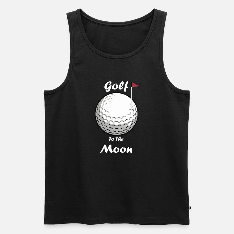 Golf To The Moon - Männer Premium Bio Tank Top - Schwarz