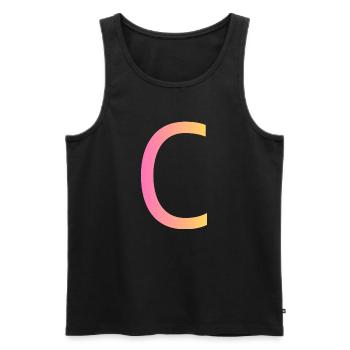 C - Männer Premium Bio Tank Top - Schwarz - Vorne - Michal (187cm)