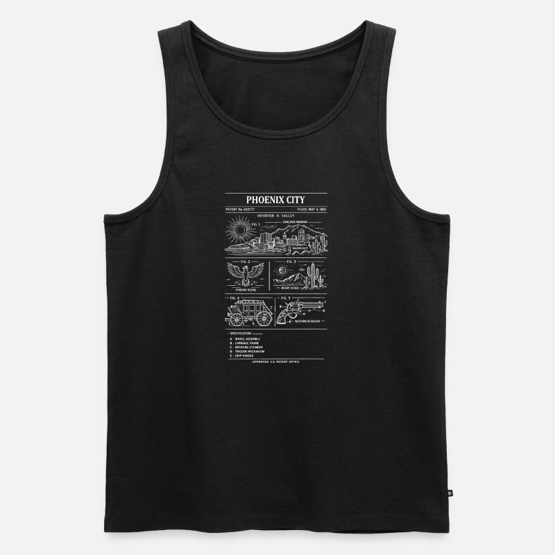 Phoenix City Bauplan - Männer Premium Bio Tank Top - Schwarz