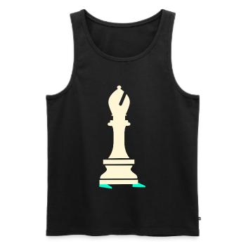 Courses de course sportives d’échecs - Débardeur bio Premium Homme - noir - Devant - AI Model Male 178 light (178cm)