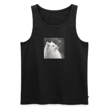 Samoyed motif for dog lovers Zwerkspitz - Men's Premium Organic Tank Top - black - Front - Michal (187cm)
