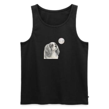 Motif rétro du chien Cavalier King Charles Spaniel - Débardeur bio Premium Homme - noir - Devant - Michal (187cm)