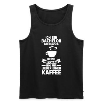 Student Kaffee Akademiker Uni Abschlussfeier Bache - Männer Premium Bio Tank Top - Schwarz - Vorne - Michal (187cm)