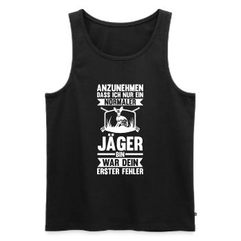 Hasenjäger Hasenjagd Kaninchenjagd Jäger - Männer Premium Bio Tank Top - Schwarz - Vorne - Michal (187cm)