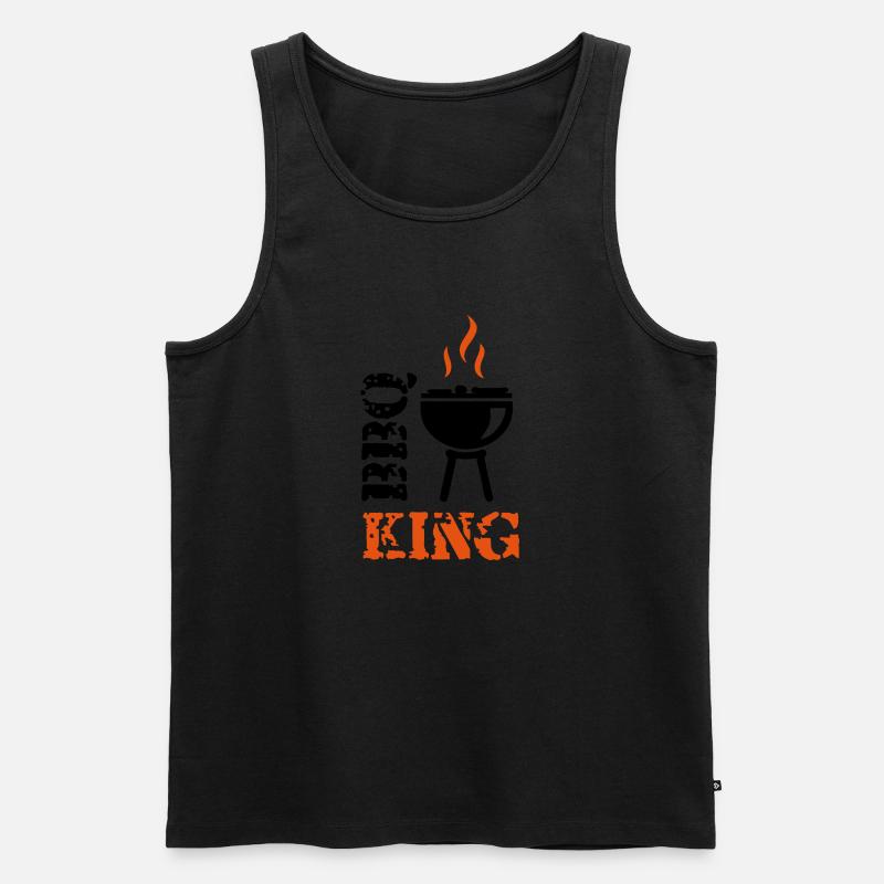 BBQ King - Männer Premium Bio Tank Top - Schwarz