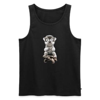 POLAR RIDING TORTOISE - Men's Premium Organic Tank Top - black - Front - Michal (187cm)