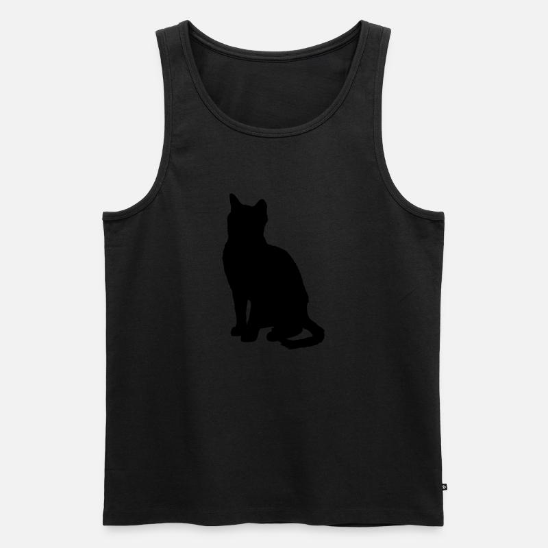 Vector Cat Silhouette - Débardeur bio Premium Homme - noir