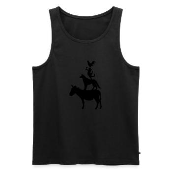 dog763 - Men's Premium Organic Tank Top - black - Front - Michal (187cm)