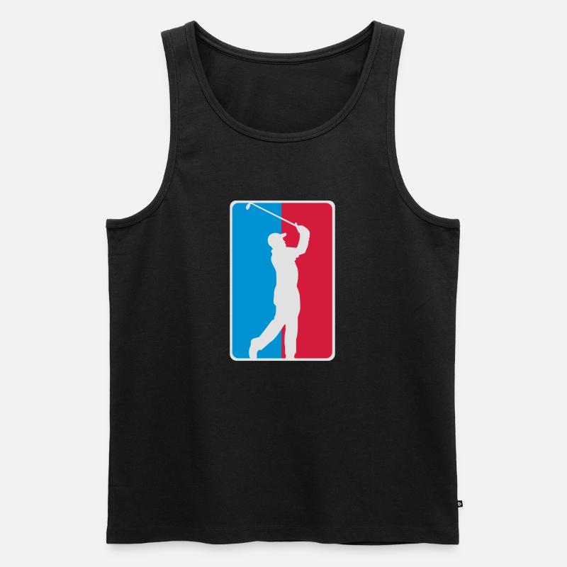 Golf Silhouette Logo - Männer Premium Bio Tank Top - Schwarz