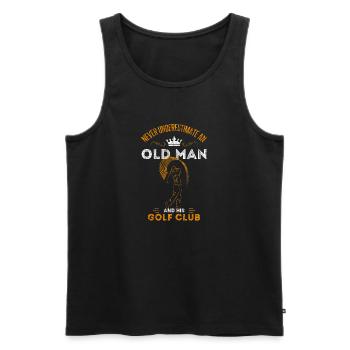 Old Man Golfen Golfer Opa Geschenkidee Alter Mann - Männer Premium Bio Tank Top - Schwarz - Vorne - Michal (187cm)