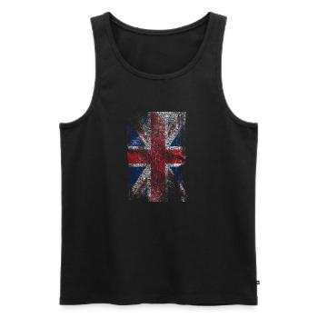 union jack - used look - Débardeur bio Premium Homme - noir - Devant - Michal (187cm)