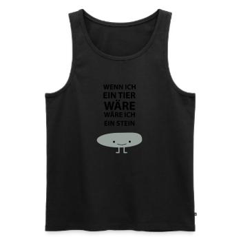 Sei ein Stein! - Männer Premium Bio Tank Top - Schwarz - Vorne - AI Model Male 178 light (178cm)